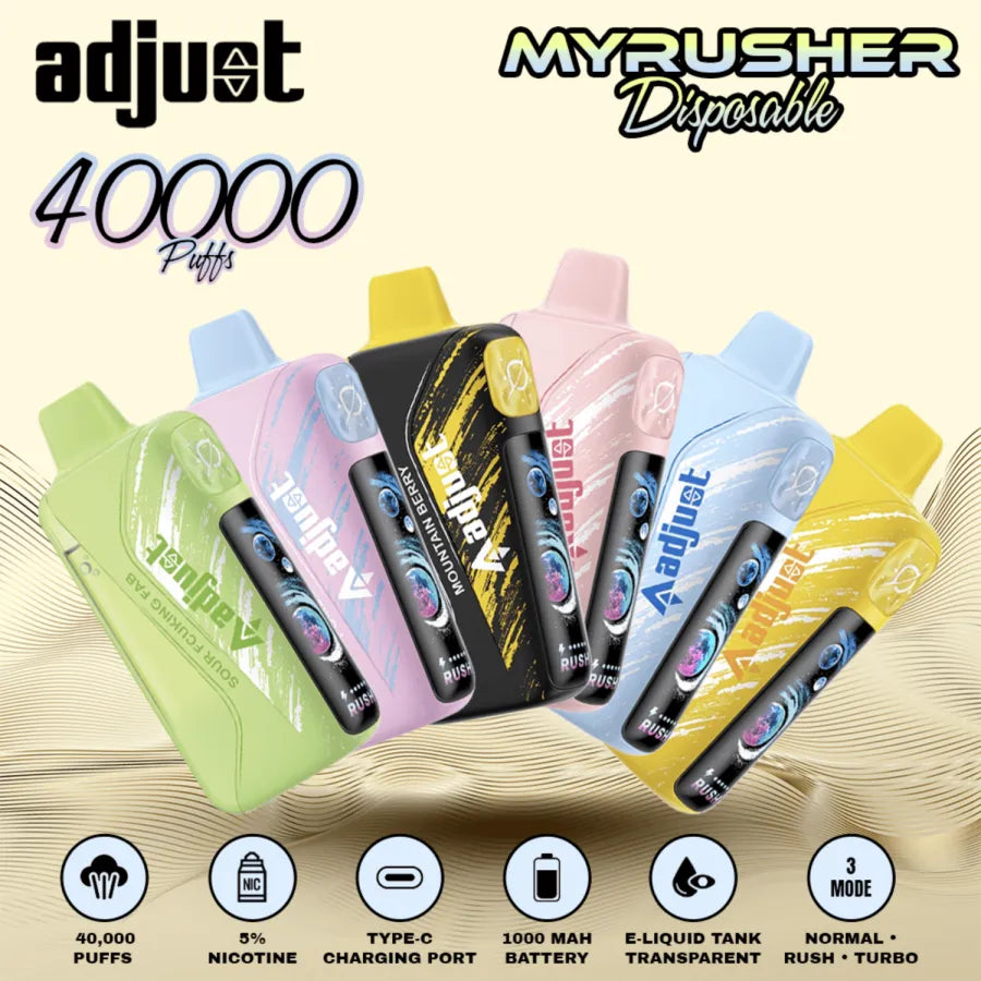 ADJUST MYRUSHER 40000 PUFFS 5% NIC 16ML DISPOSABLE