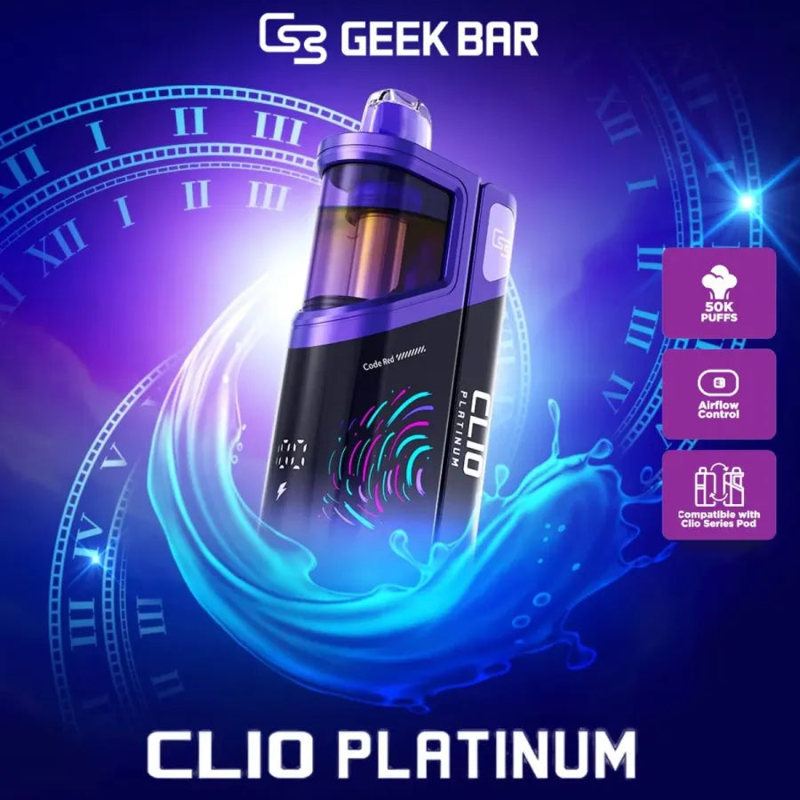 GEEK BAR CLIO PLATINUM 50000 PUFFS 5% NIC 16ML DISPOSABLE KIT
