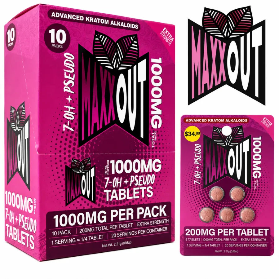 MAXX OUT 7-OH + PSEUDO TABLETS 200MG