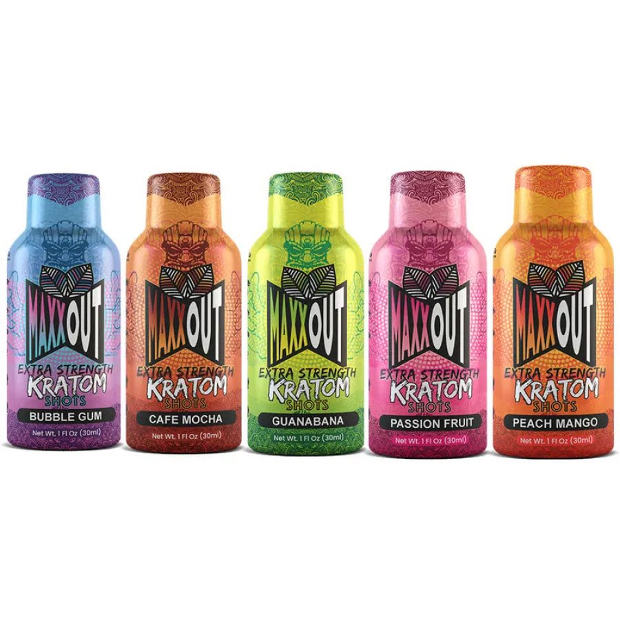 MAXX OUT KRATOM SHOT 5 FLAVORS PACK 380MG