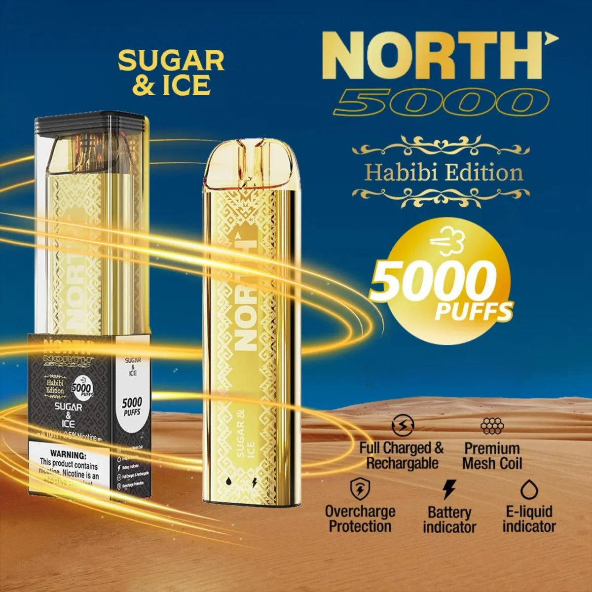 NORTH 5000 PUFFS HABIBI EDITION 5% NIC 10ML DISPOSABLE