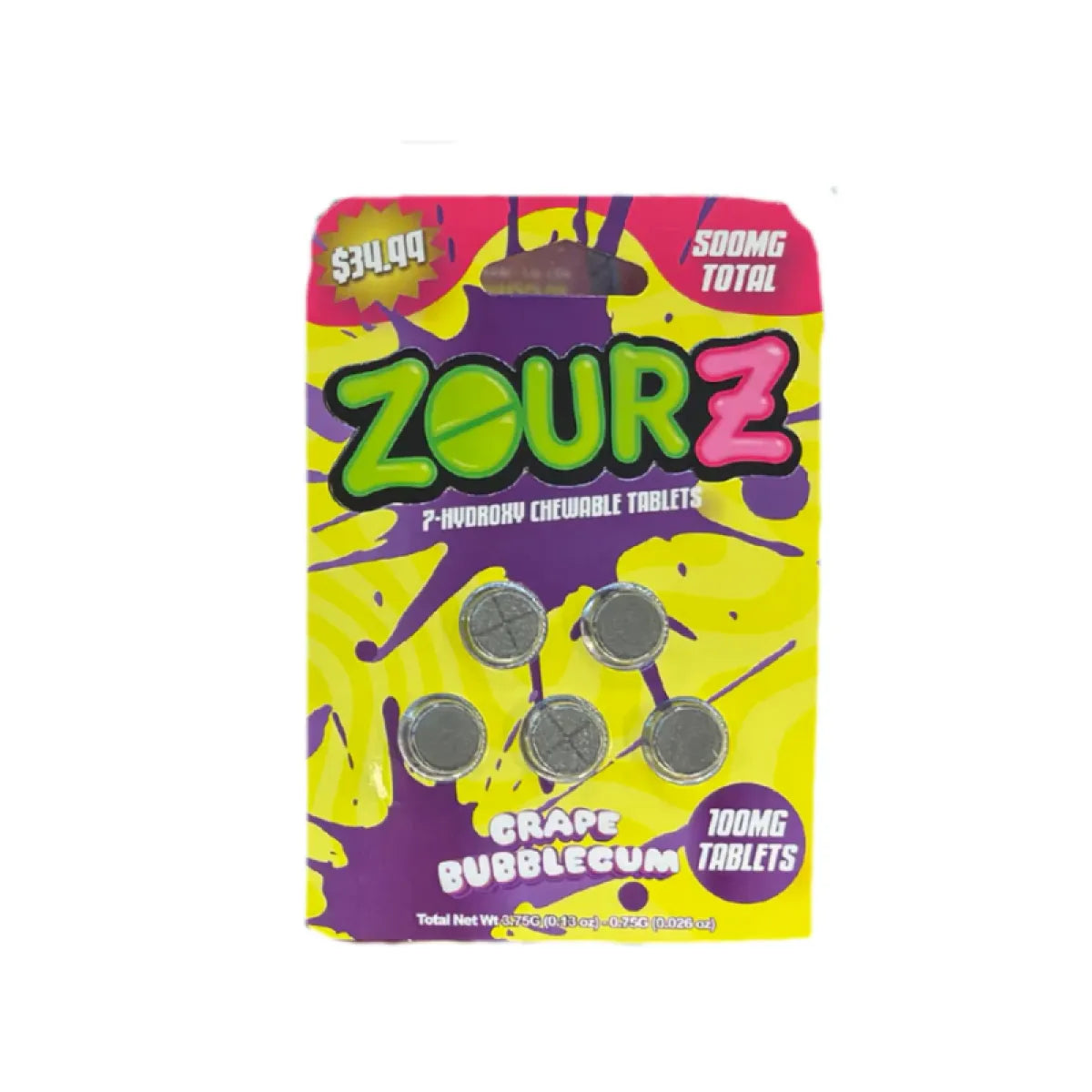 ZOURZ 7 HYDROXY KRATOM TABLETS 100MG